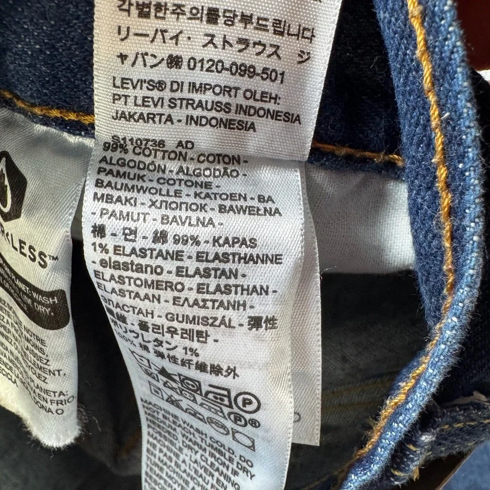 Levis 501 Original Mens Dark Wash Straight Leg Button Fly‎ Jeans W34 L34